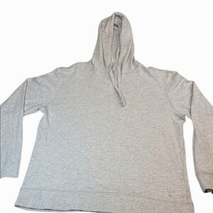 Faherty Sunwashed Organic Cotton Hoodie Light Grey Heather Minimalist Women's Lg